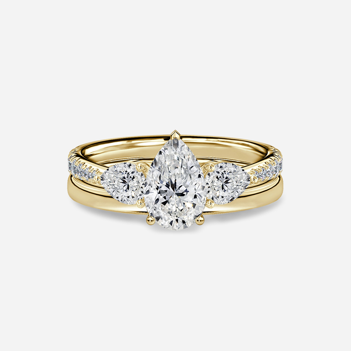 Vivian Plain Band Bridal Set