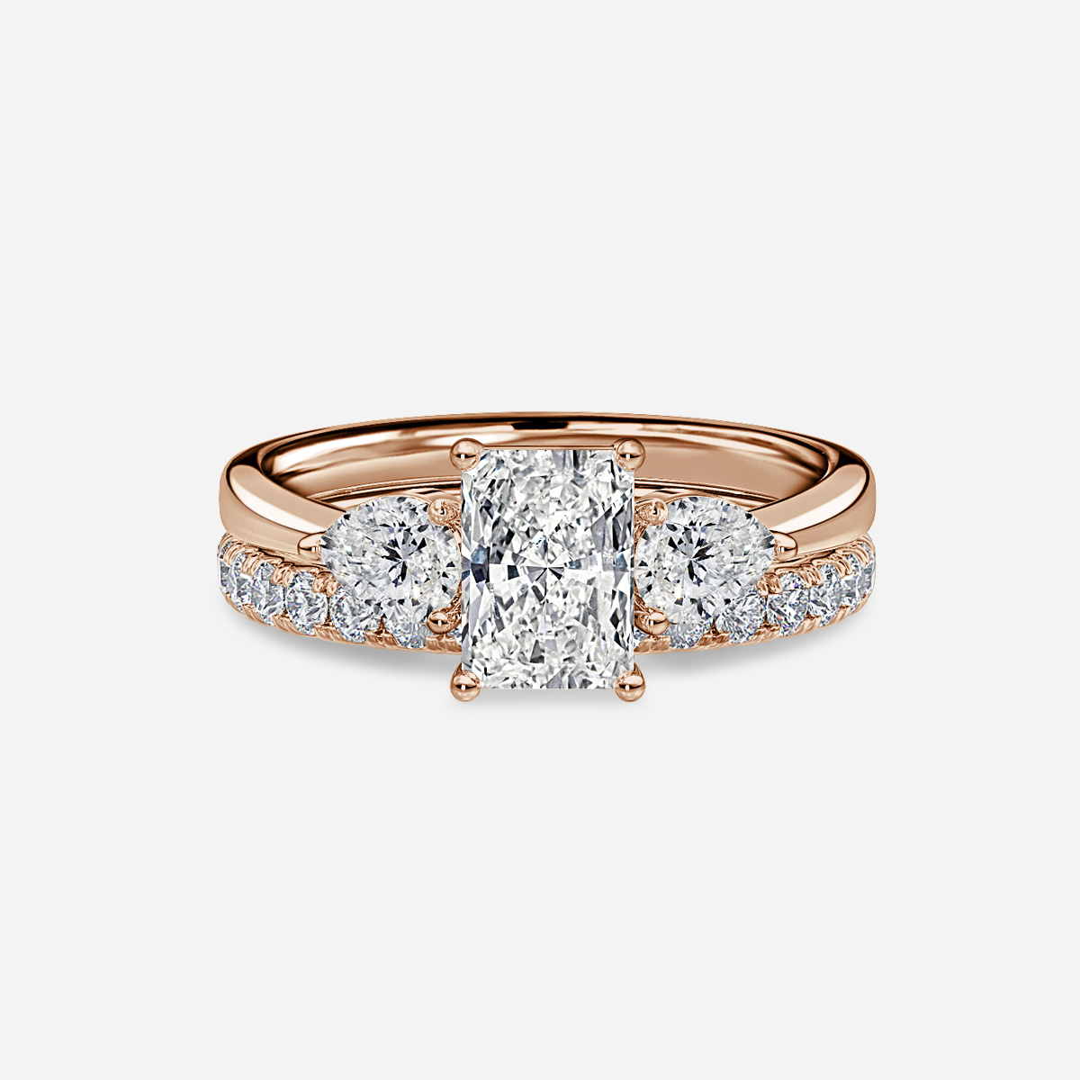 Vivian Solitaire Pavé Band Bridal Set