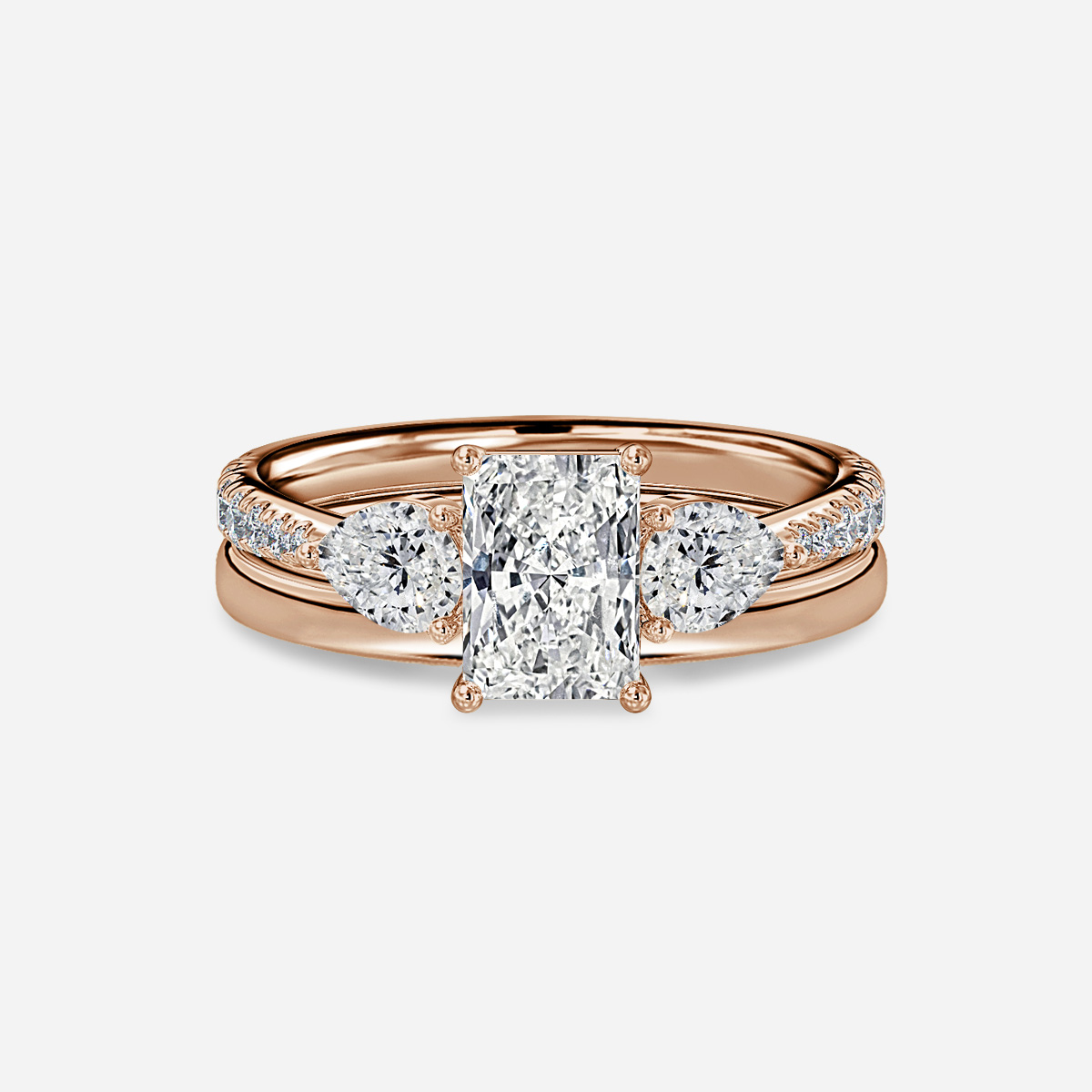 Vivian Plain Band Bridal Set
