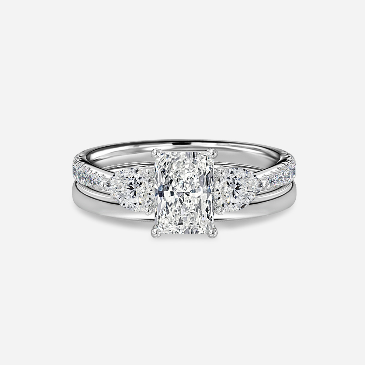 Vivian Plain Band Bridal Set