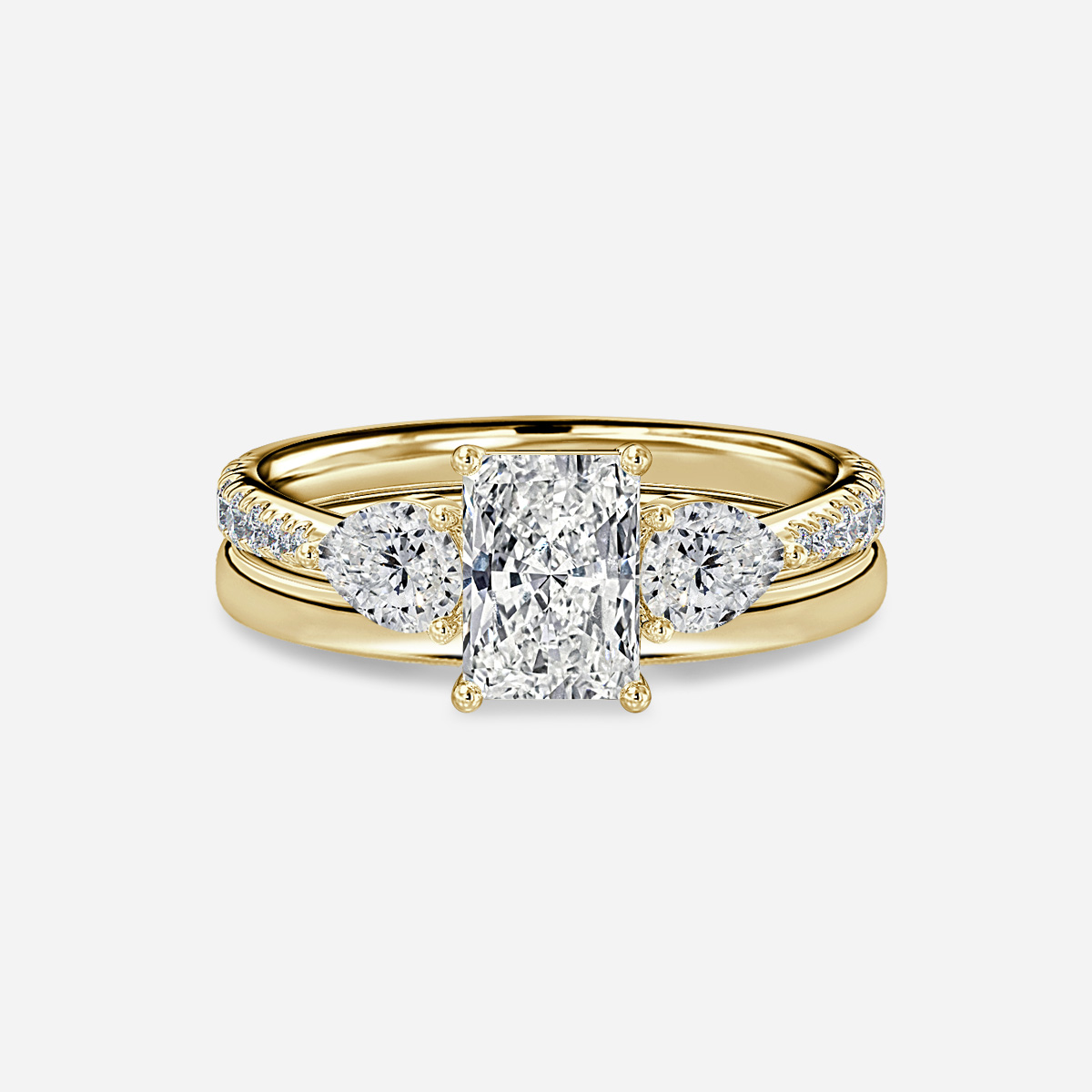Vivian Plain Band Bridal Set