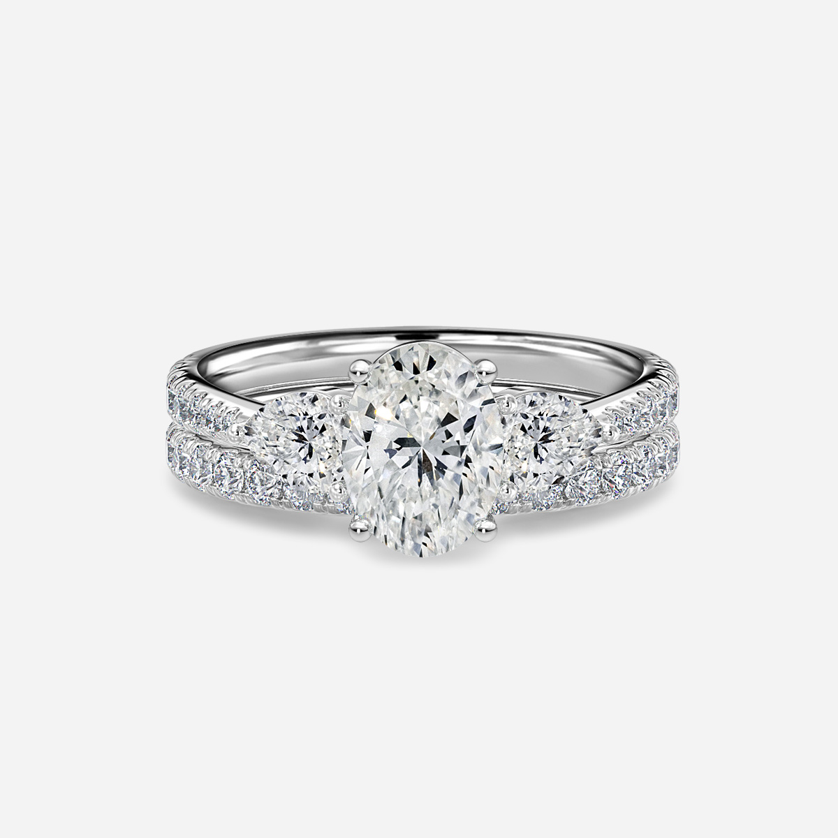 Vivian Pavé Band Bridal Set