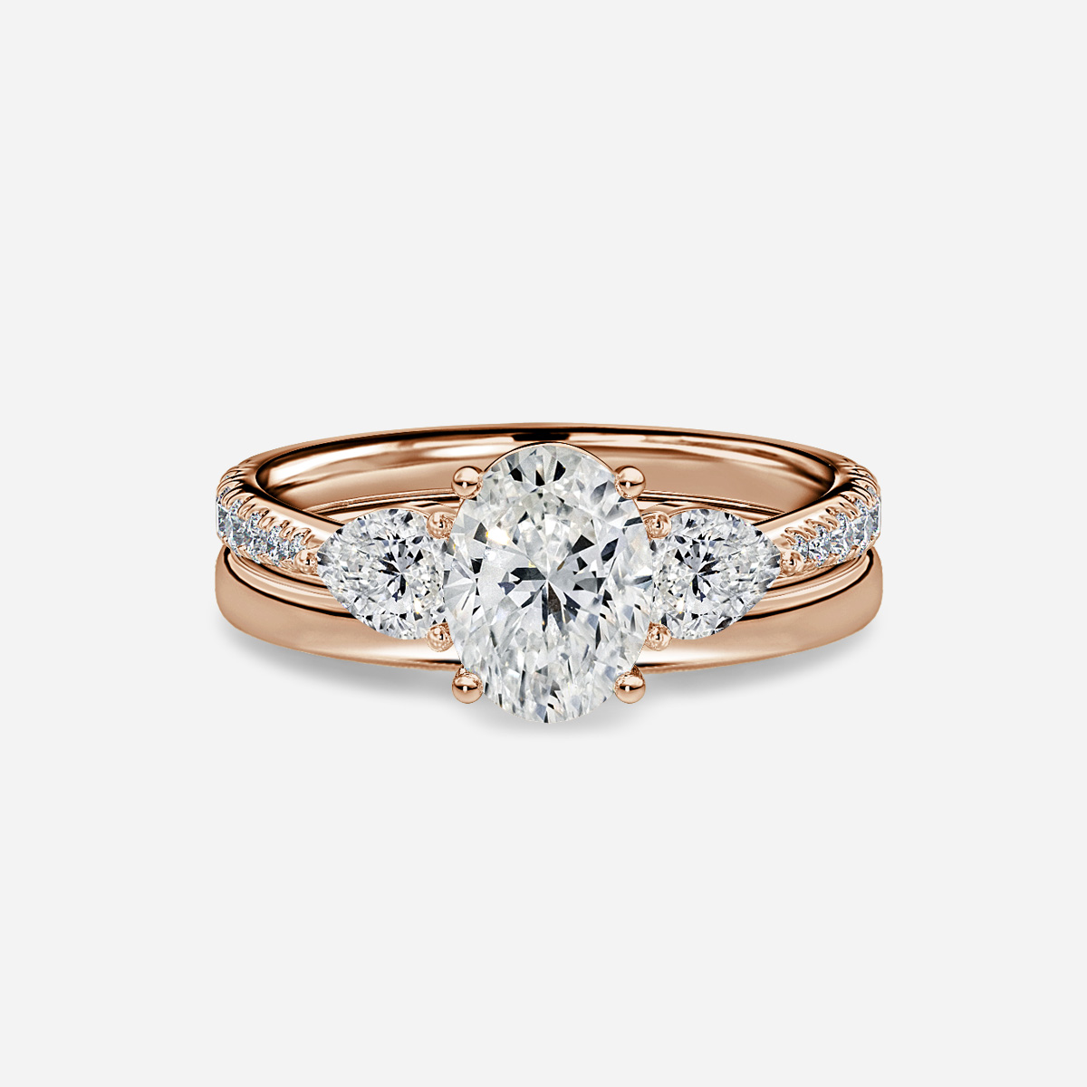 Vivian Plain Band Bridal Set