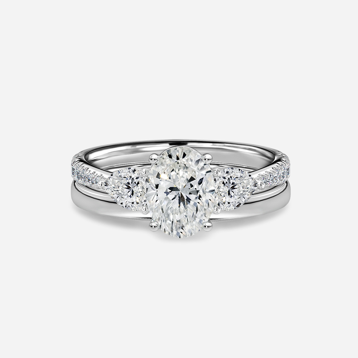 Vivian Plain Band Bridal Set