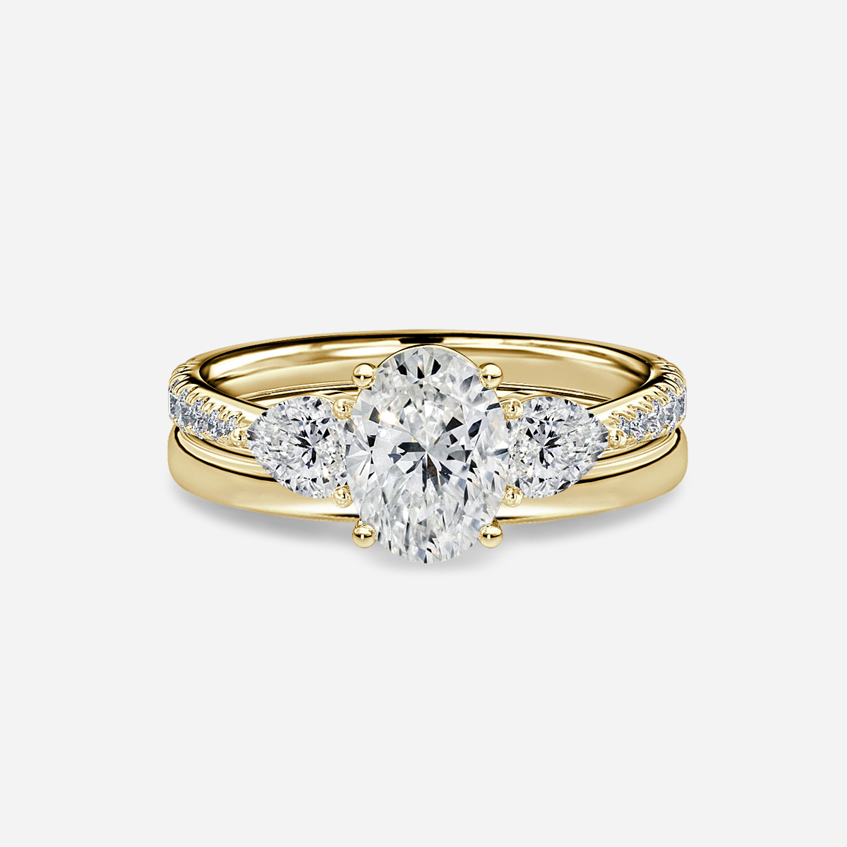 Vivian Plain Band Bridal Set
