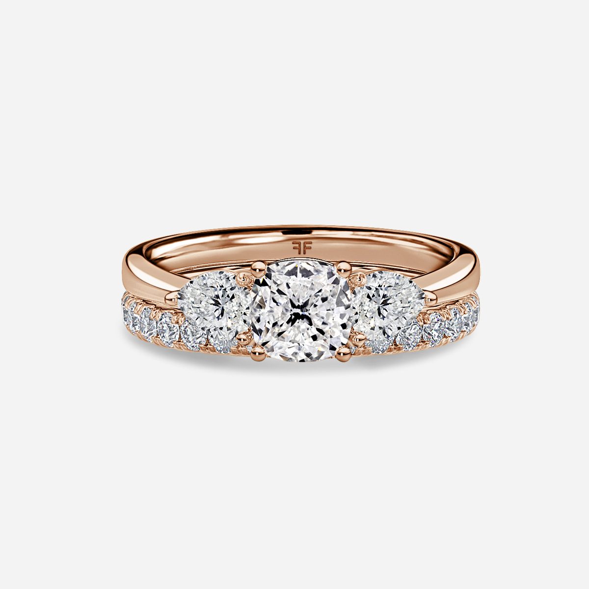 Vivian Solitaire Pavé Band Bridal Set