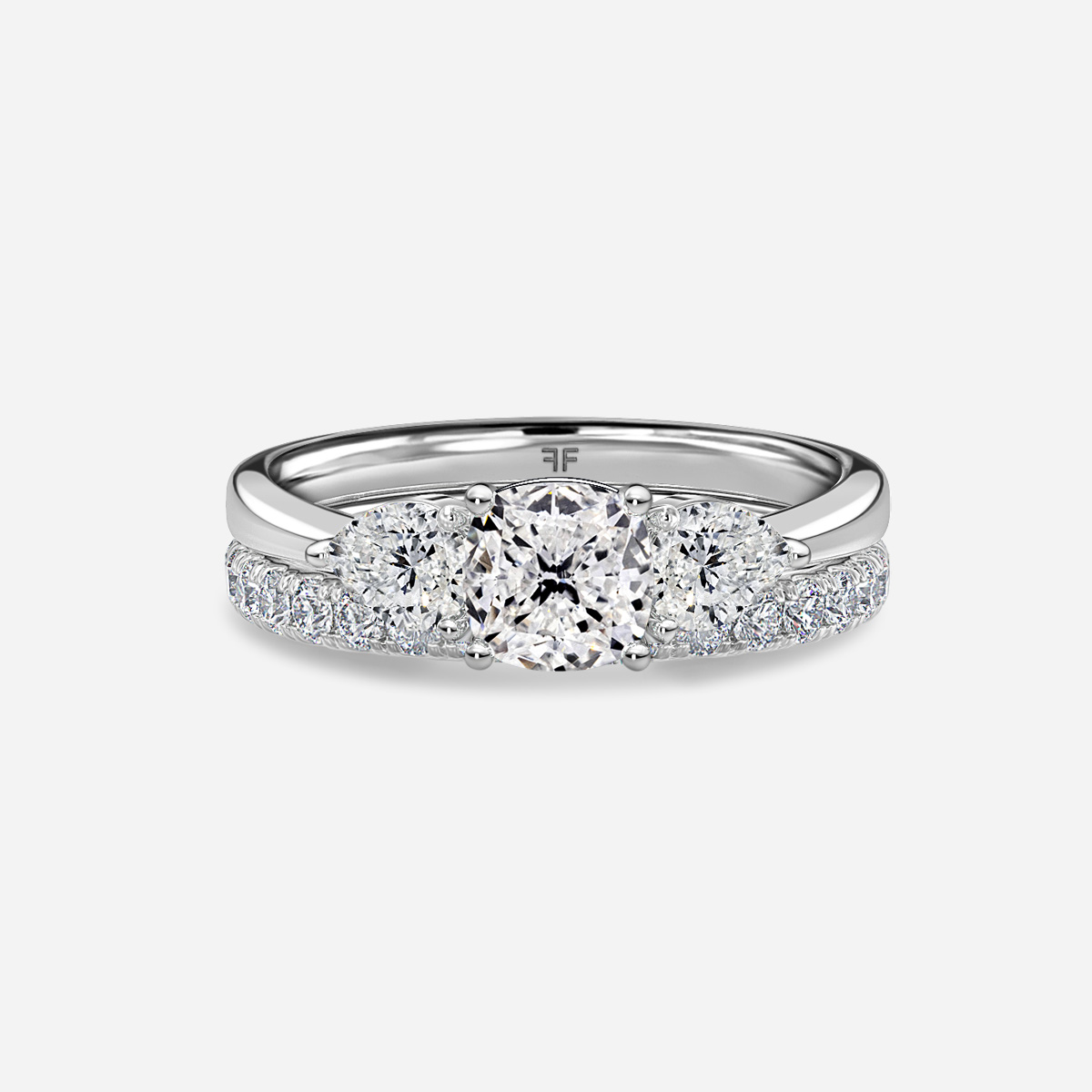 Vivian Solitaire Pavé Band Bridal Set