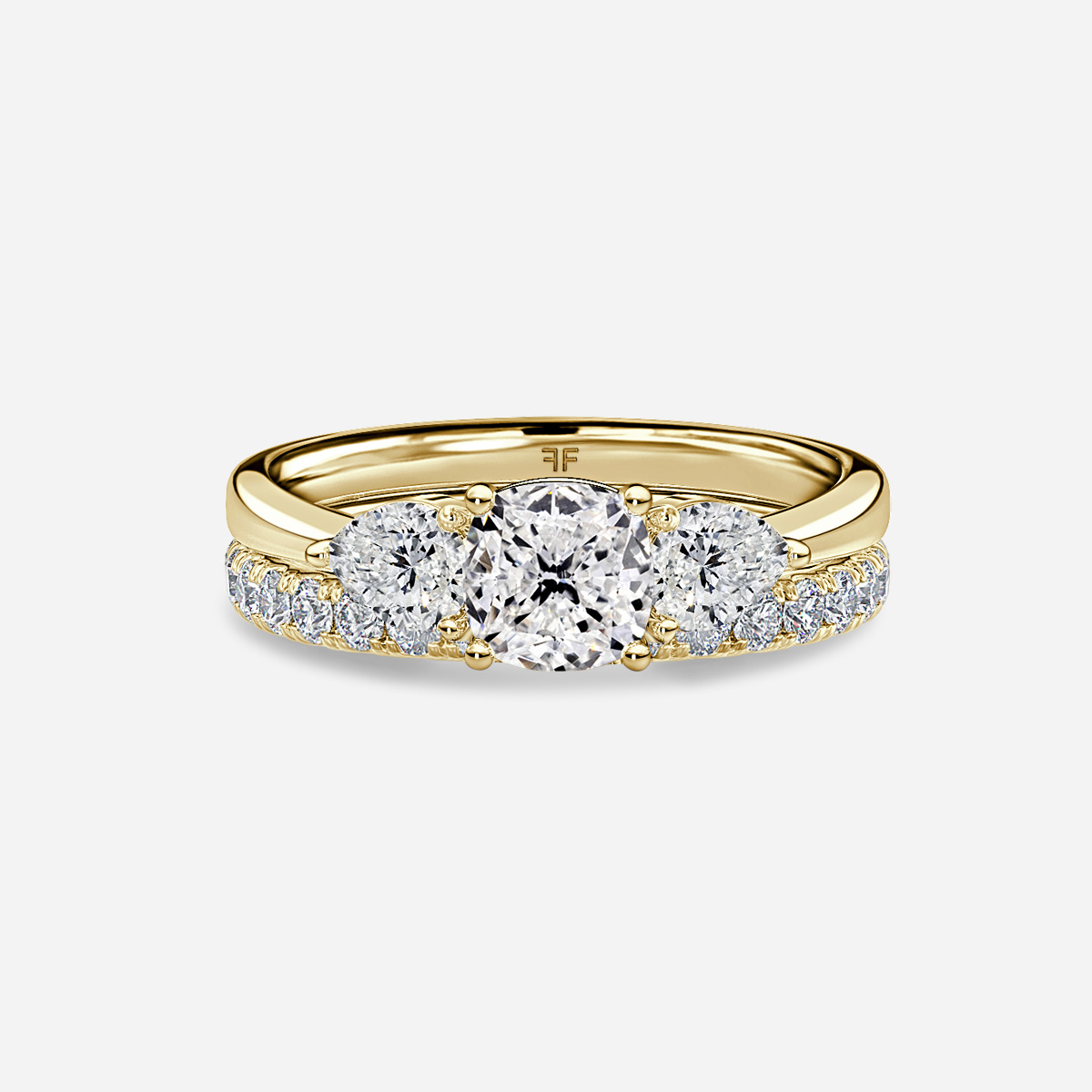 Vivian Solitaire Pavé Band Bridal Set