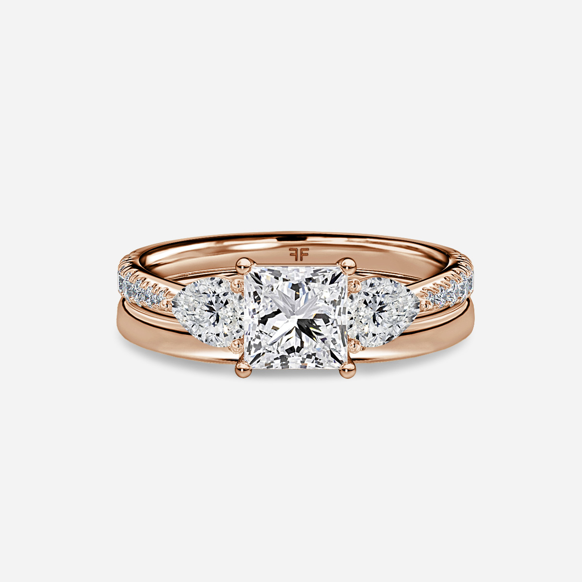 Vivian Plain Band Bridal Set