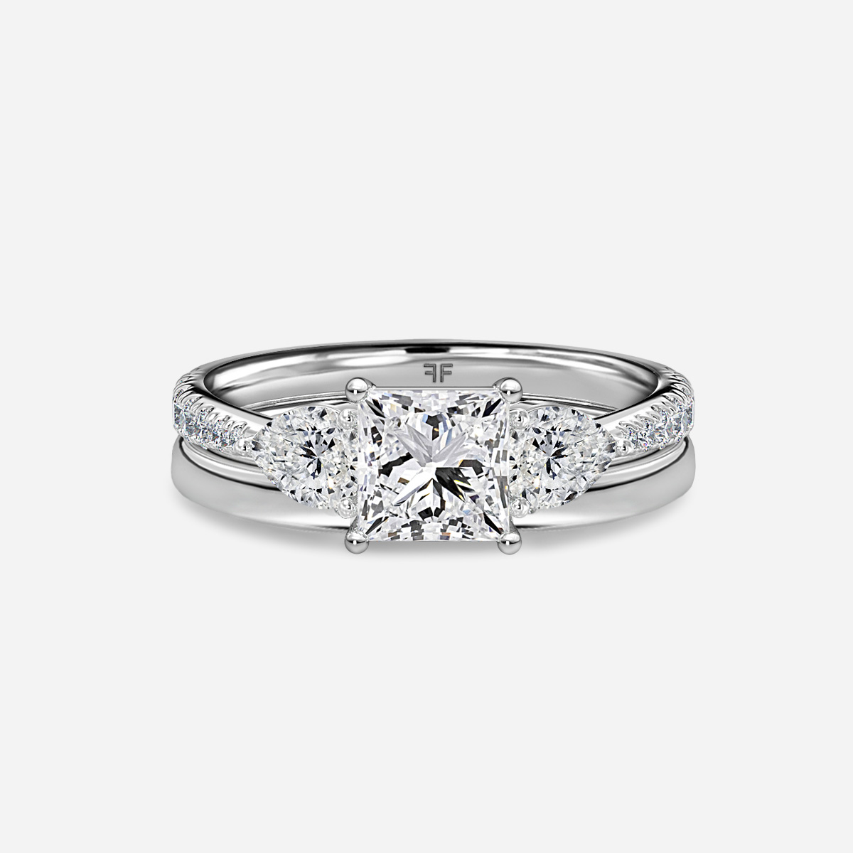 Vivian Plain Band Bridal Set