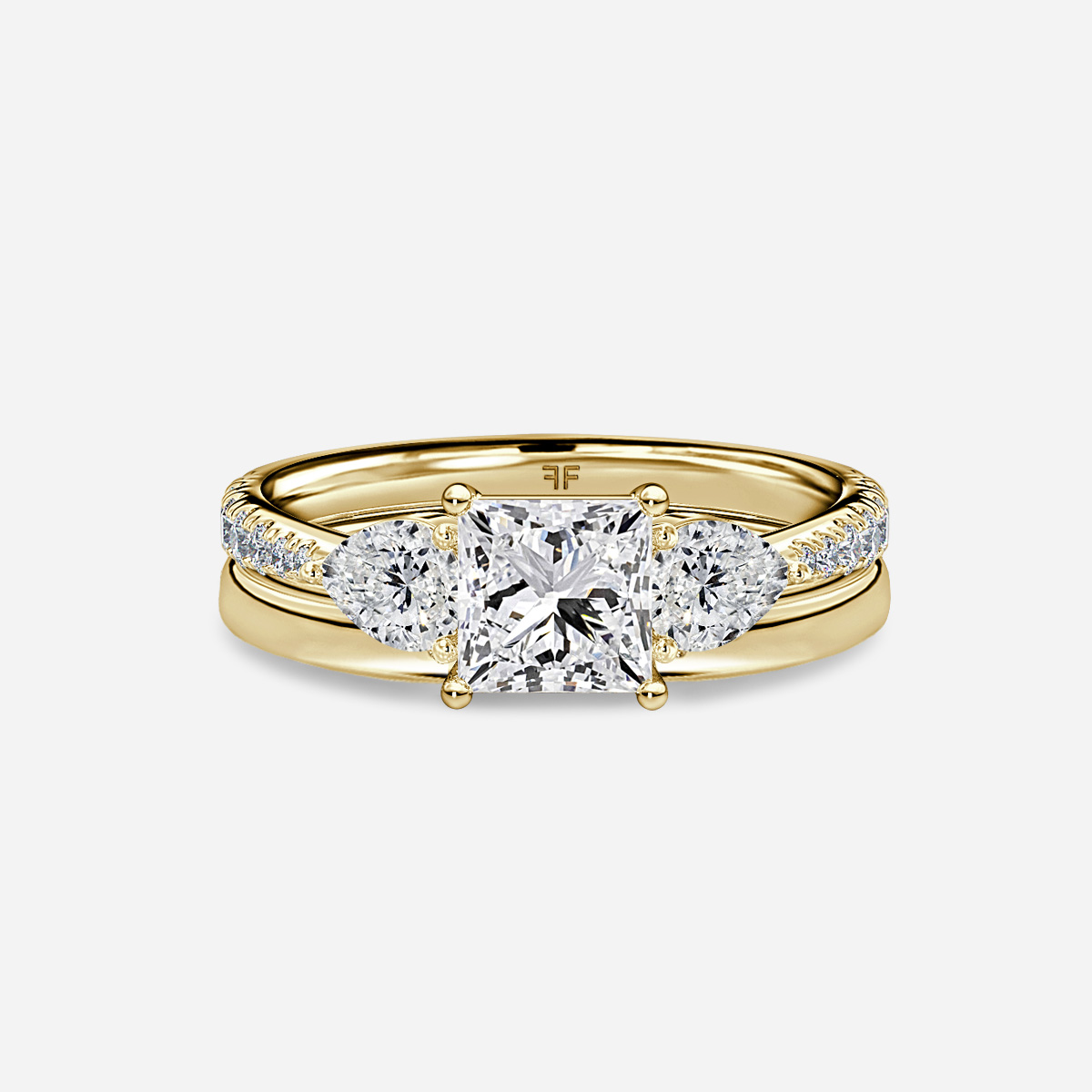 Vivian Plain Band Bridal Set