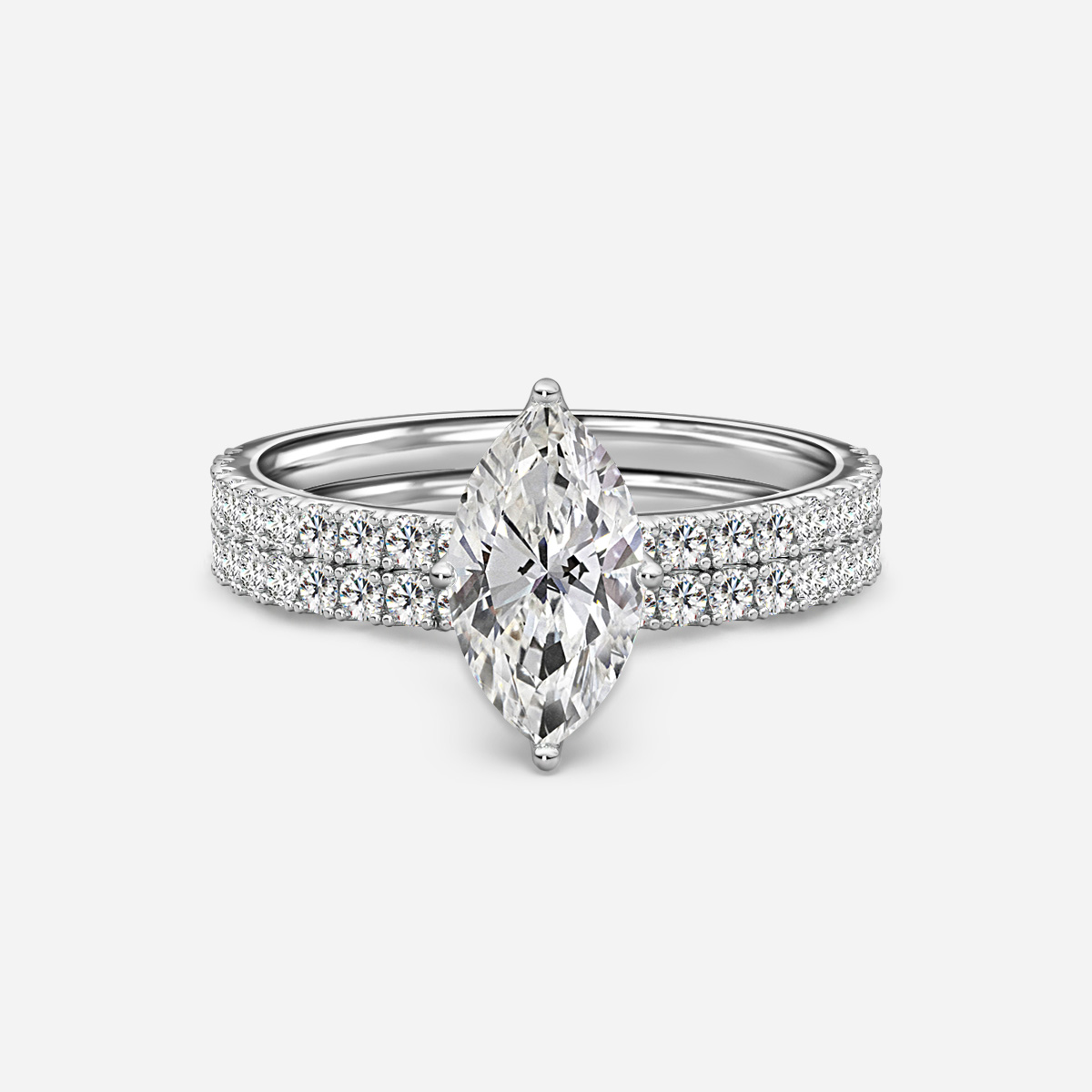 Jennifer Pavé Band Bridal Set