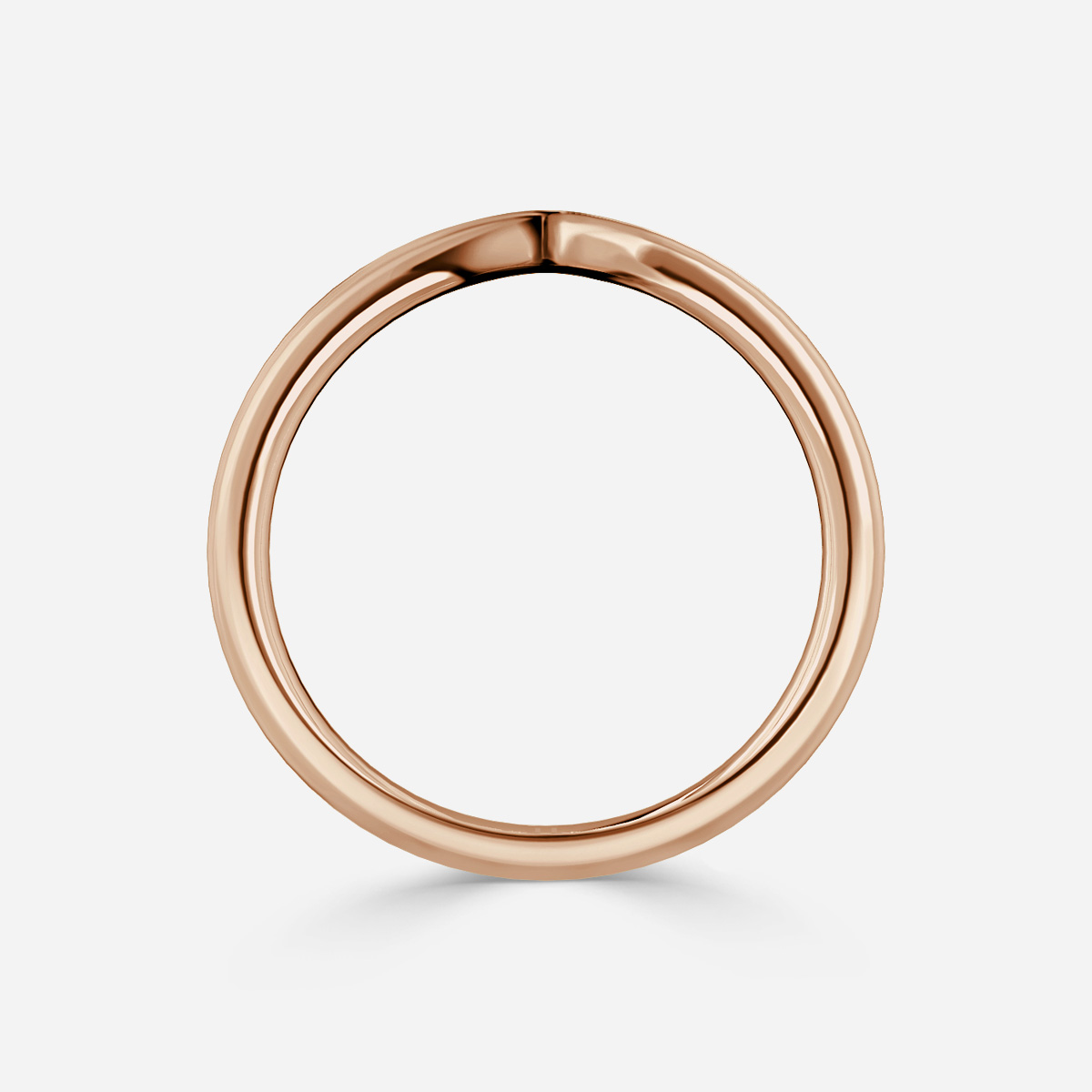 Rohini Rose Gold Plain Band Bridal Set Engagement Ring