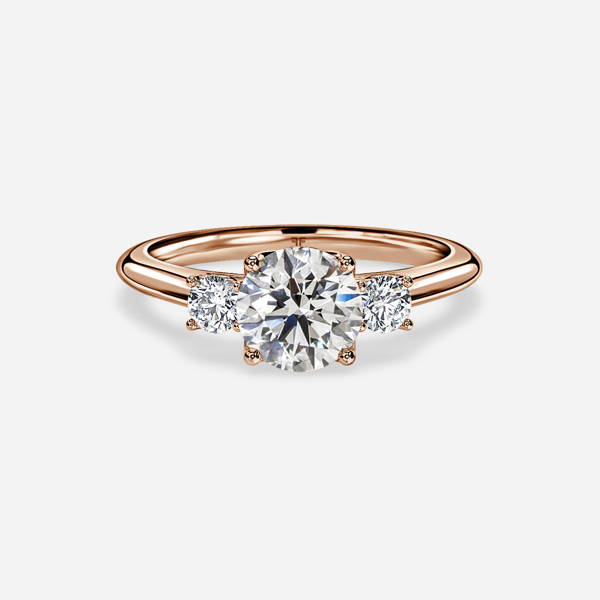 Rohini Rose Gold Plain Band Bridal Set Engagement Ring