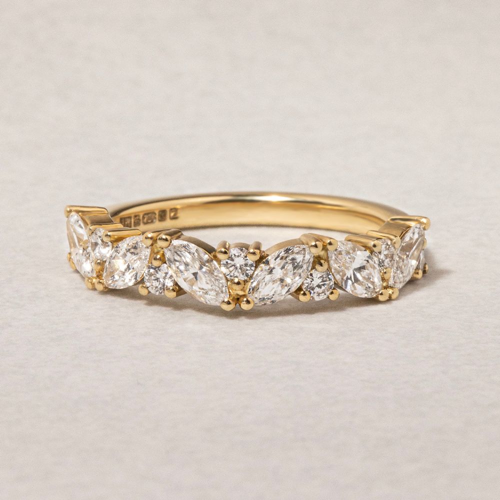 Taylor Round And Marquise Yellow Gold Eternity Ring
