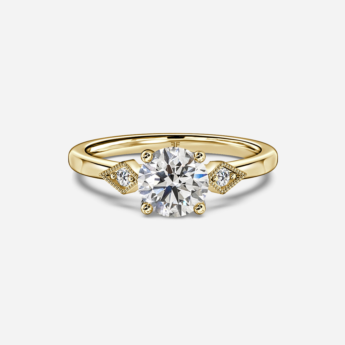 Athira Yellow Gold Vintage Engagement Ring - Flawless Fine Jewellery ...