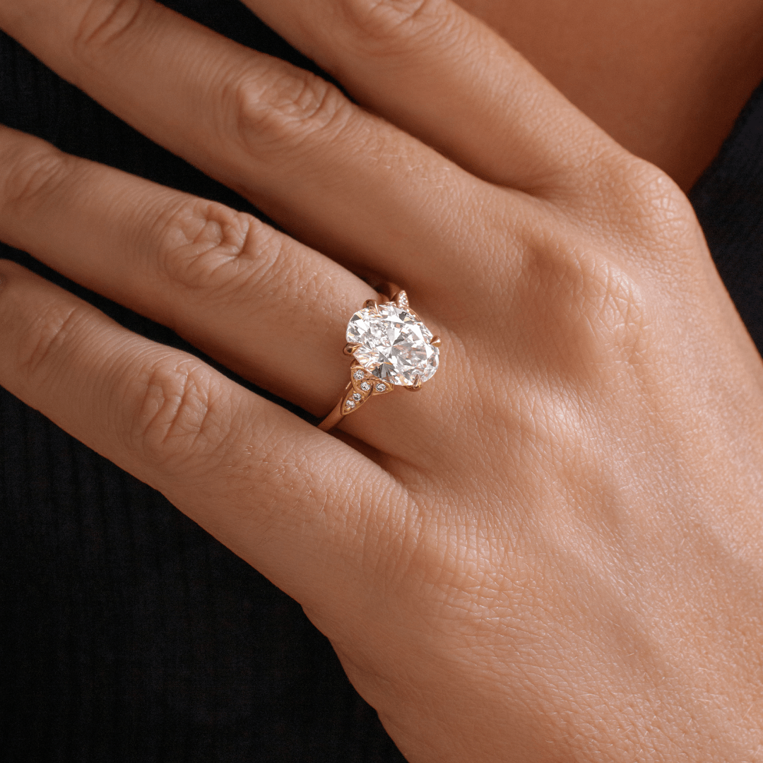 Carat Oval Diamond Celtic Style Engagement Ring In 18K Yellow