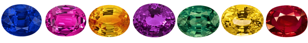 oval sapphires in different colours