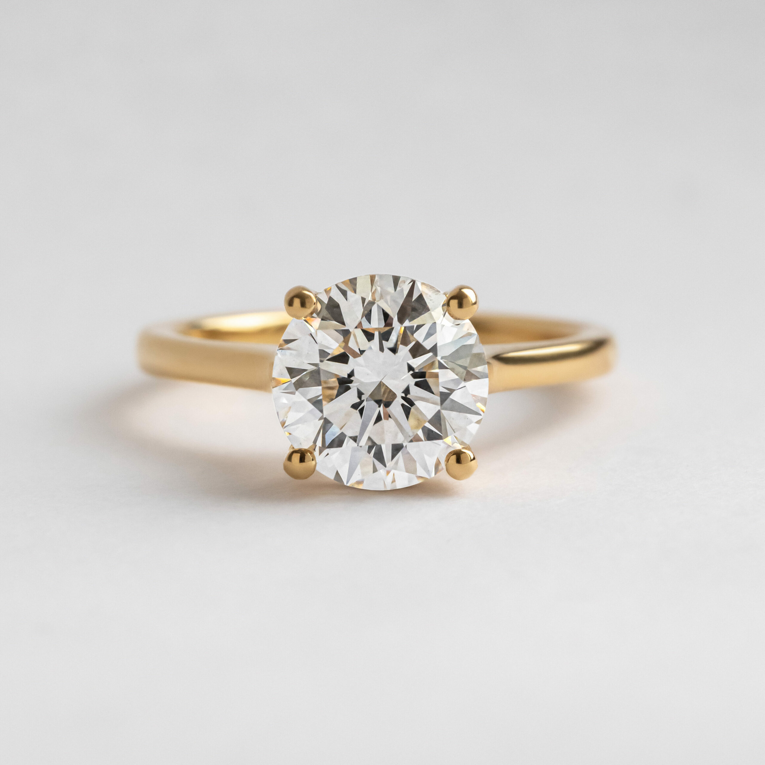 Carat Round Hidden Halo Ring In 18K Yellow Gold Juliette