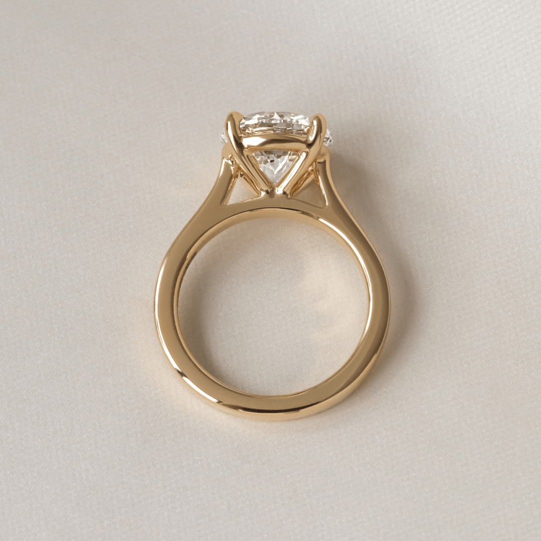 Carat Round Diamond Solitaire Yellow Gold Engagement Ring Avery