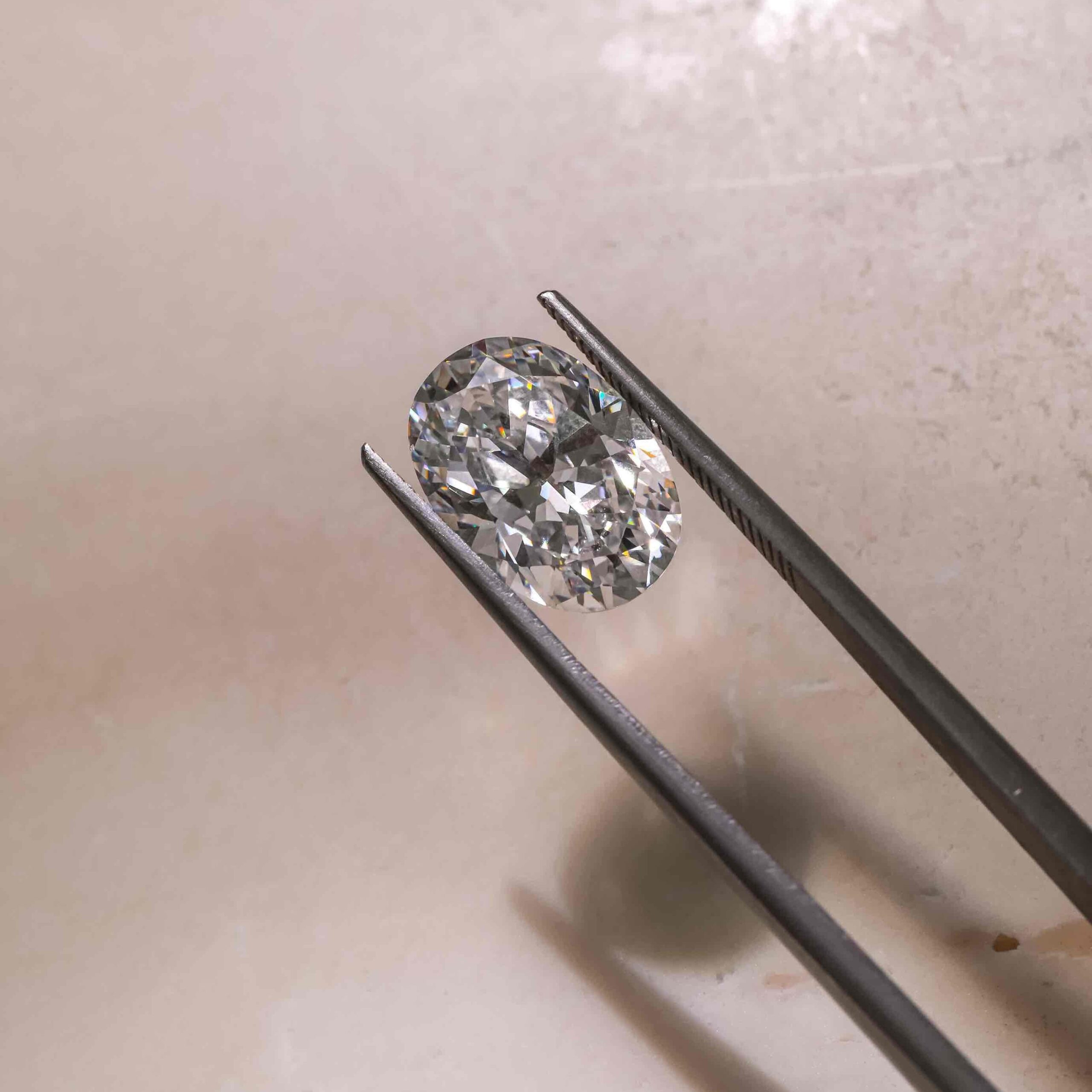 Oval brilliant cut lab grown diamond