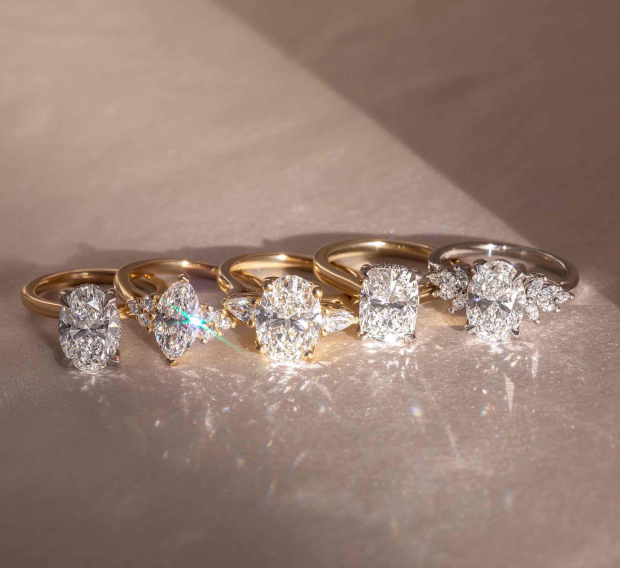 Manufactured diamonds cut to perfection in various styles, from classic round to modern radiant cuts