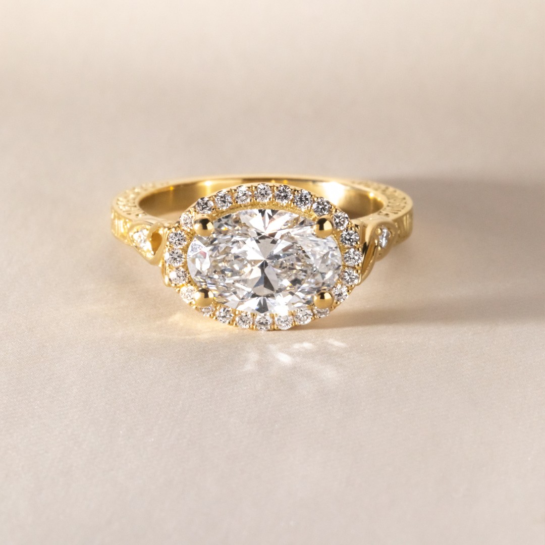 Carat Oval Diamond Celtic Ring In Yellow Gold Maeve