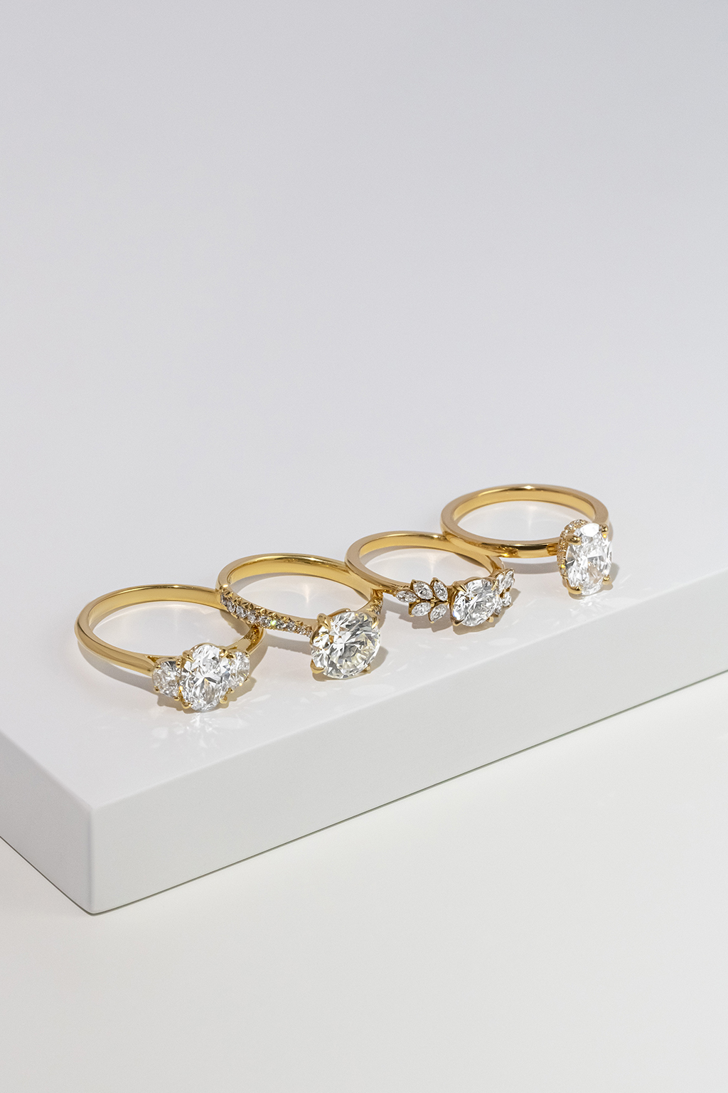 Yellow gold engagement rings