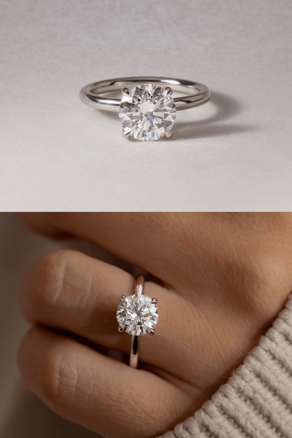 Round cut diamond ring