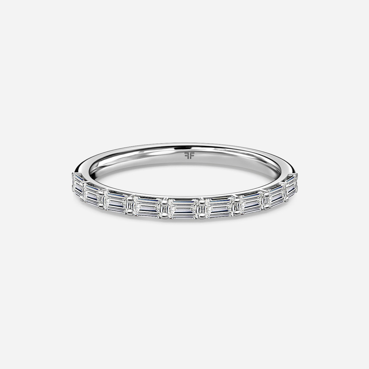 Baguette Diamond Half Eternity Ring In Yellow Gold - Flawless Fine 