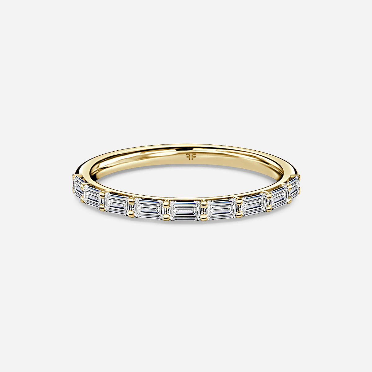 Baguette Diamond Half Eternity Ring In Yellow Gold - Flawless Fine ...