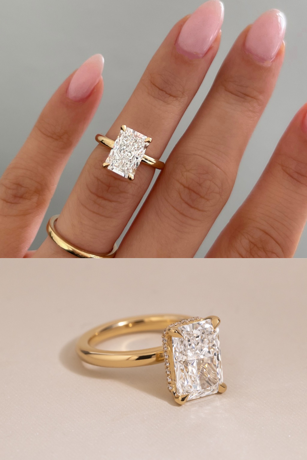 Radiant diamond ring