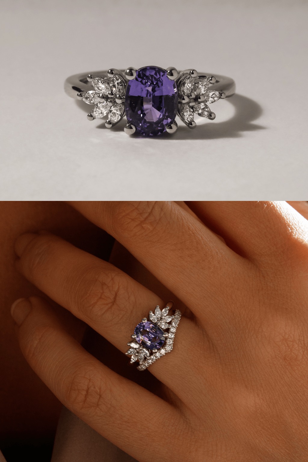 Purple diamond Engagement Ring