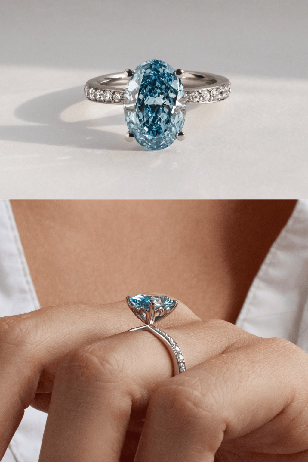 Blue Diamond Engagement Ring
