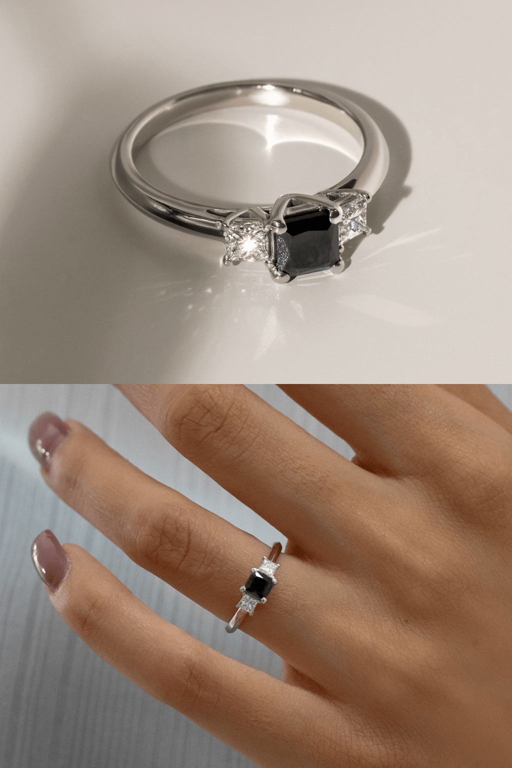 Black Diamond engagement Ring