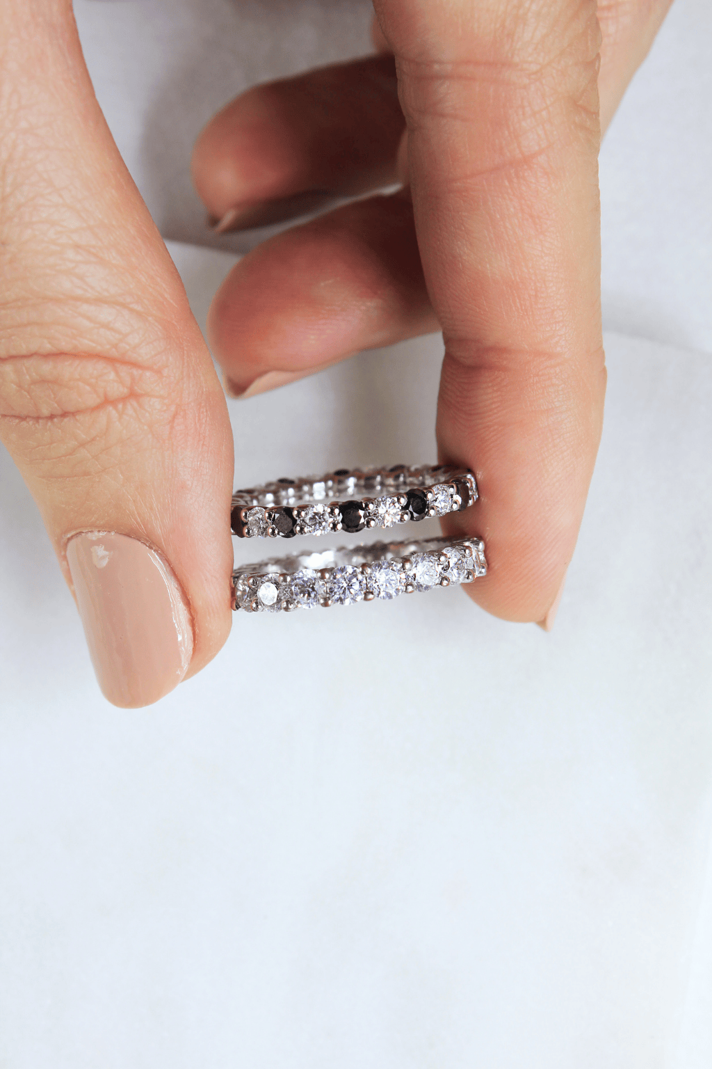 black diamond eternity rings