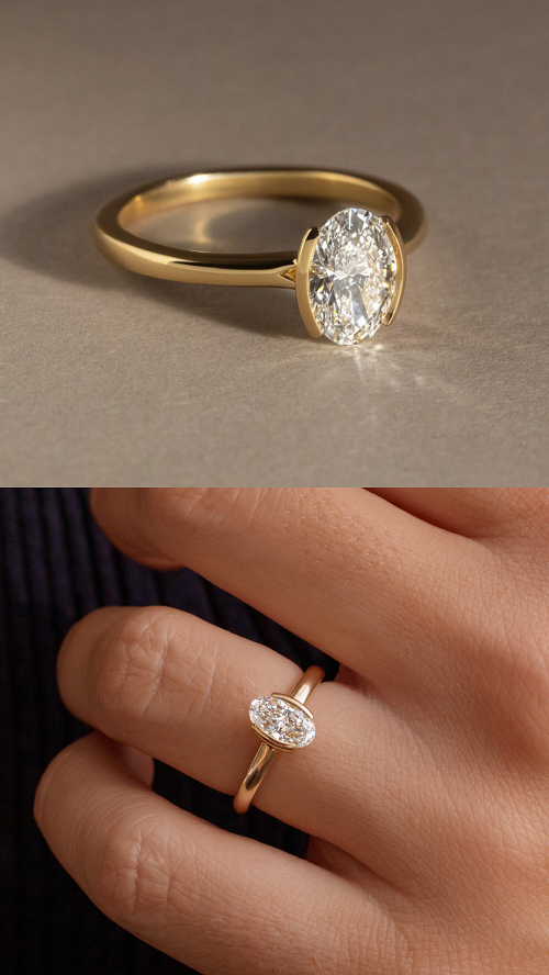 Oval Bezel Set Engagement