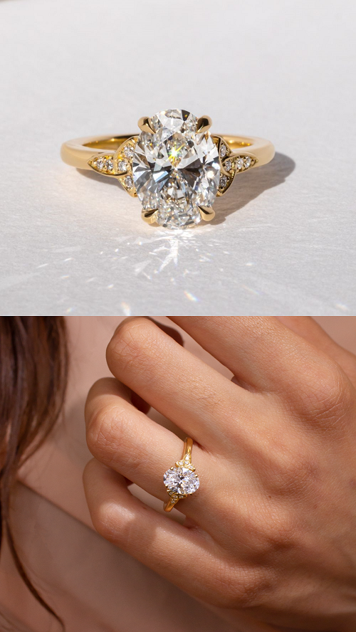 Oval Dainty Engagement Ring