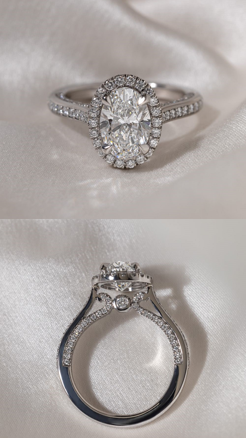 Oval Halo Engagement Ring