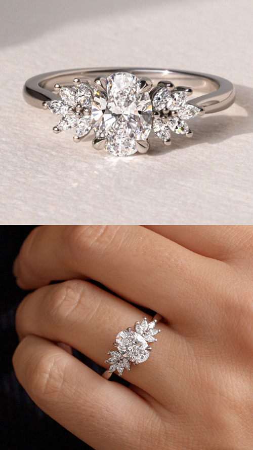 Three Stone Oval Engagement Ring