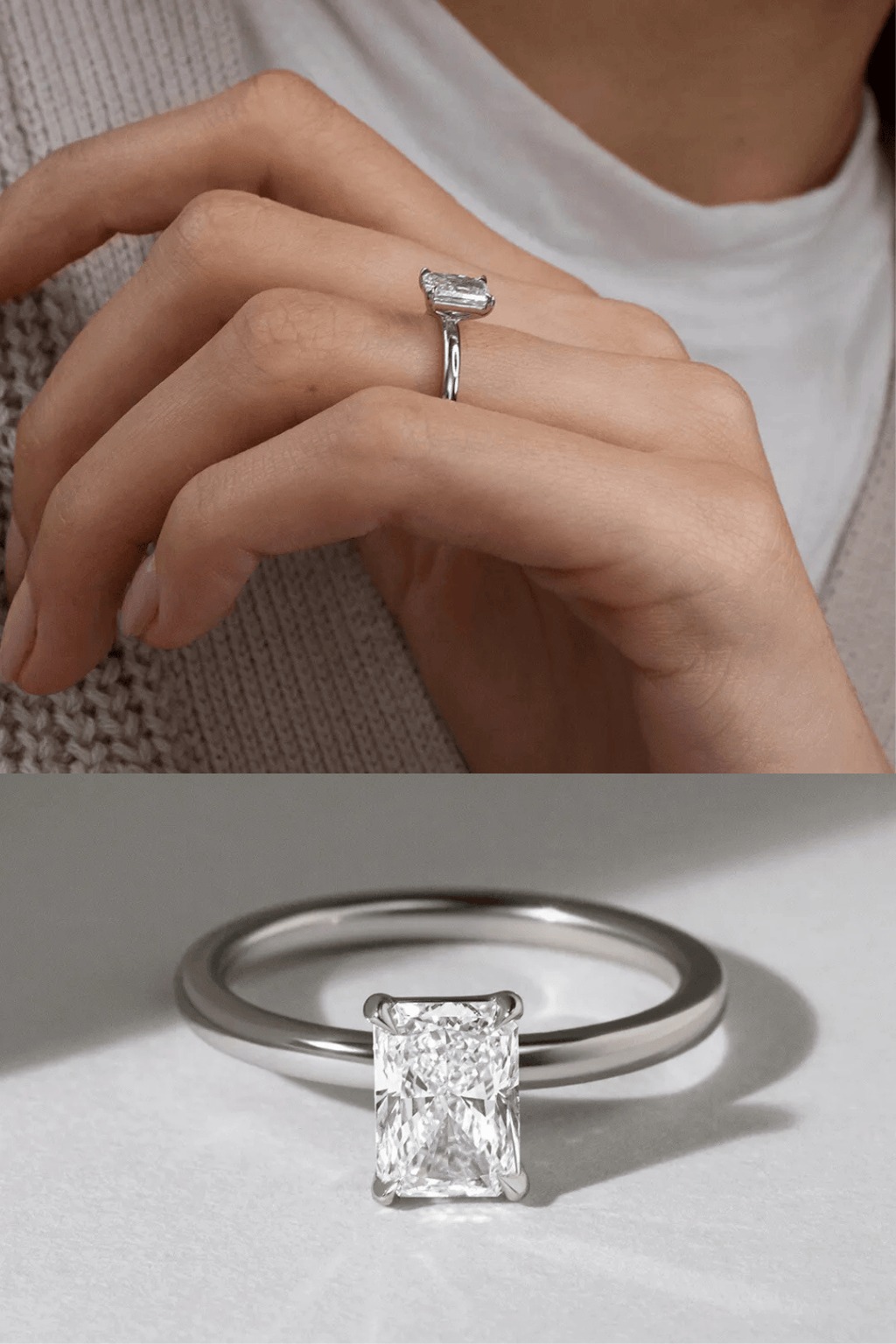 Radiant Solitaire Engagement Rings