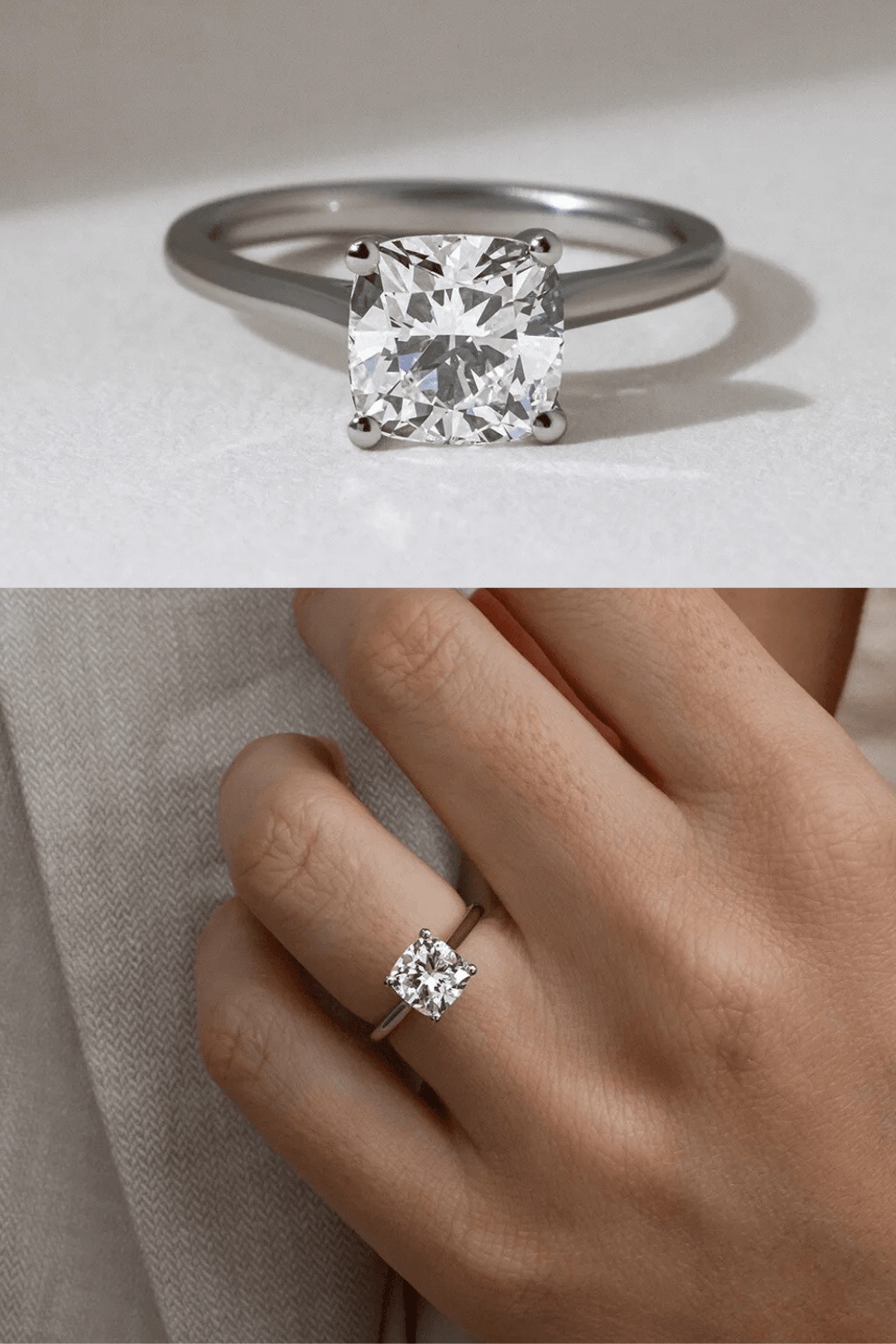 Cushion Solitaire Engagement Rings