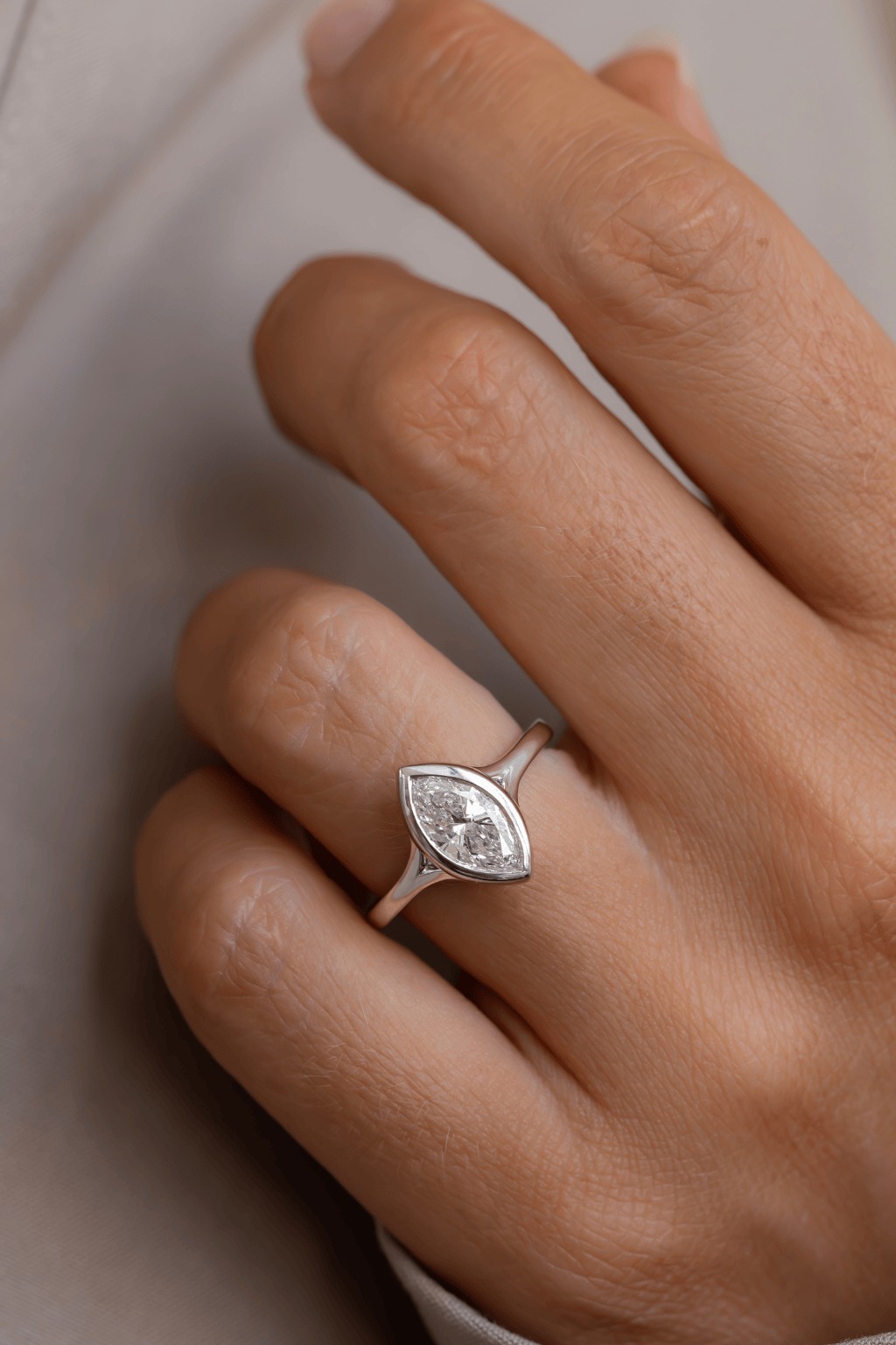 Bezel Set Platinum Engagement Ring