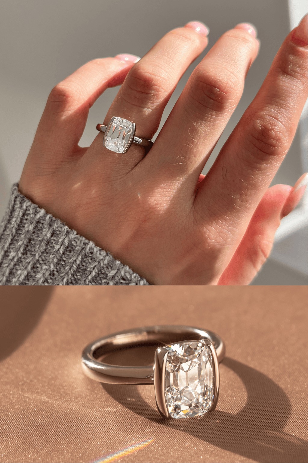 Bezel Set White Gold Engagement Ring