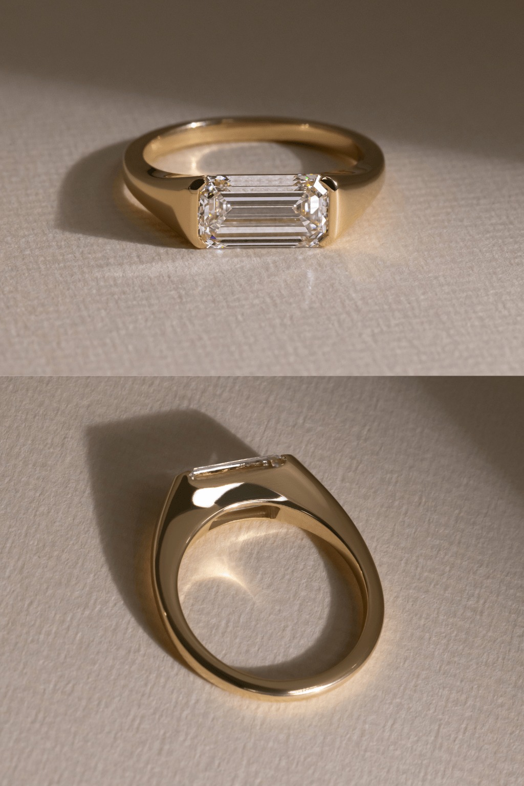 Bezel Set Yellow Gold Engagement Ring