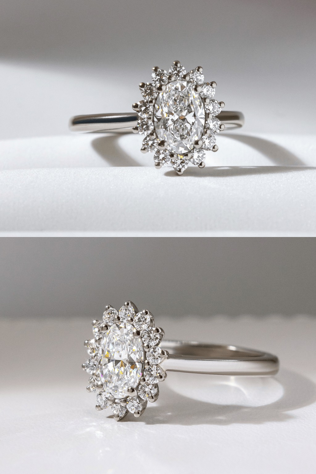 Platinum Cluster Engagement Ring