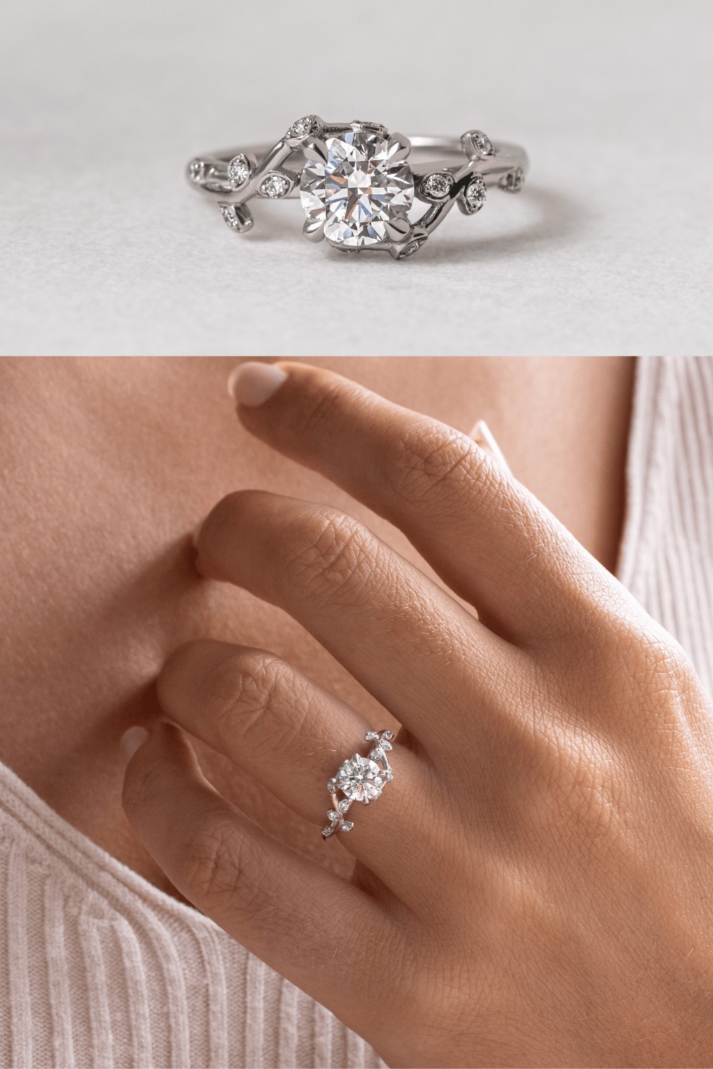Platinum Flower Engagement Rings
