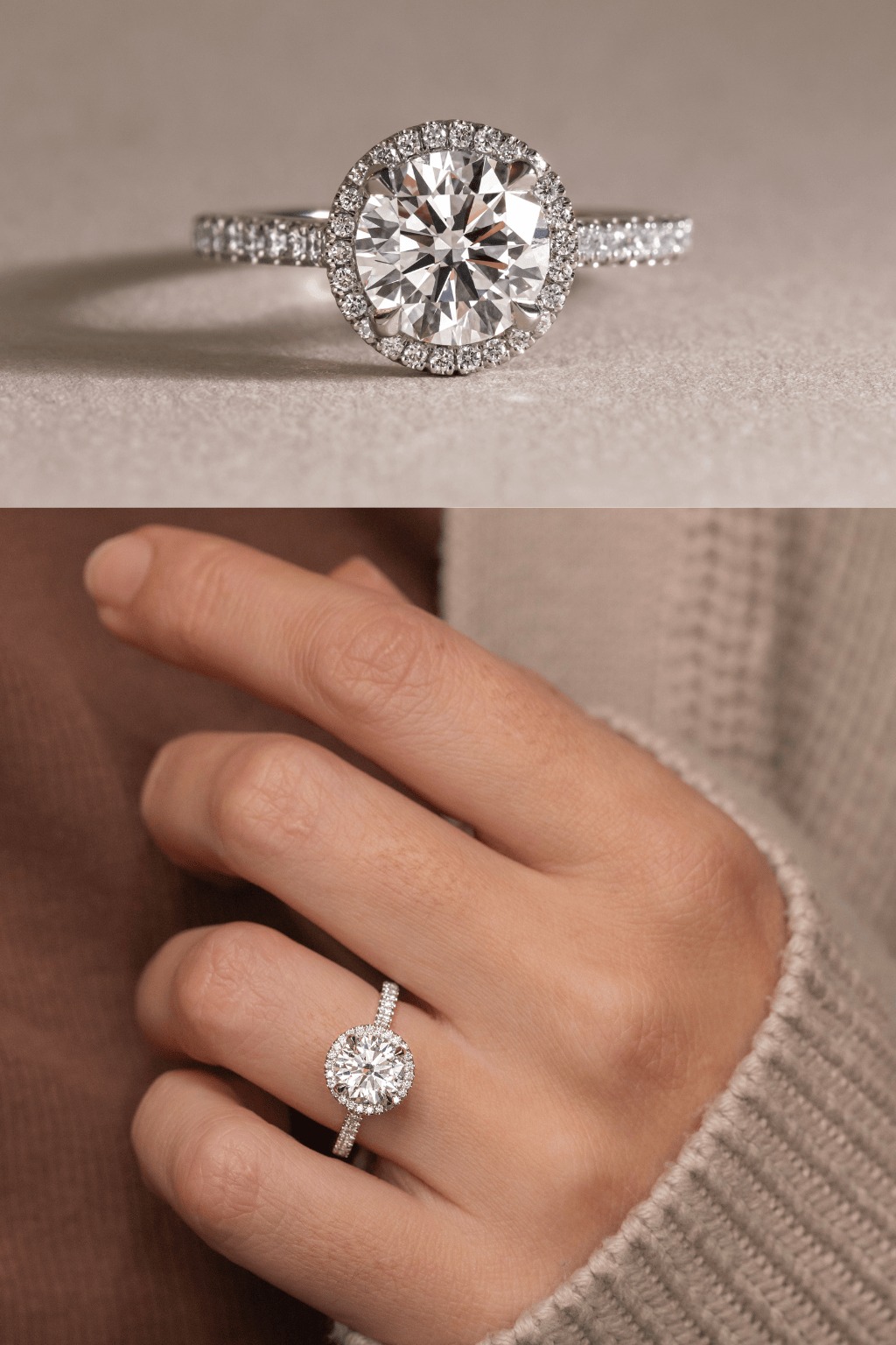 Platinum Halo Engagement Ring