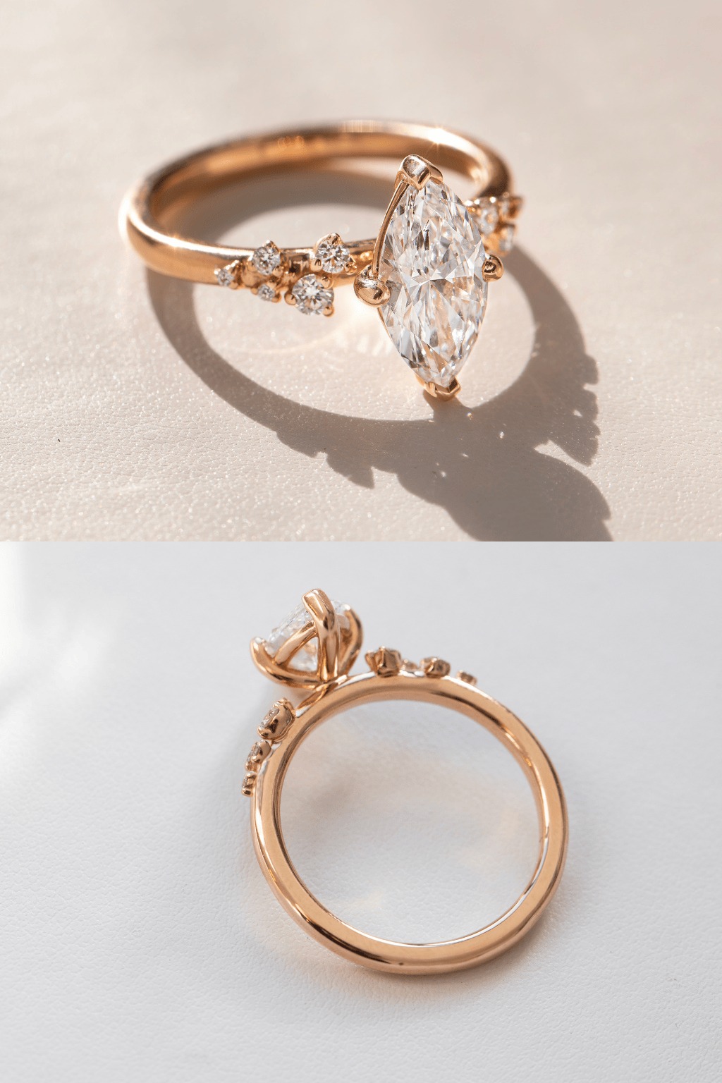 Rose Gold Cluster Engagement Ring