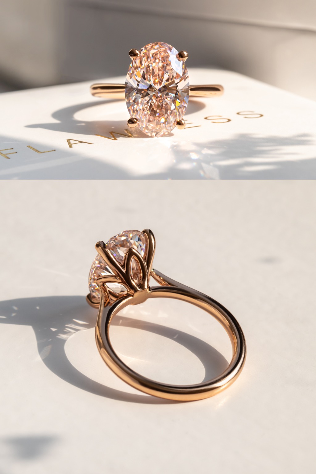 Rose Gold Flower Engagement Ring